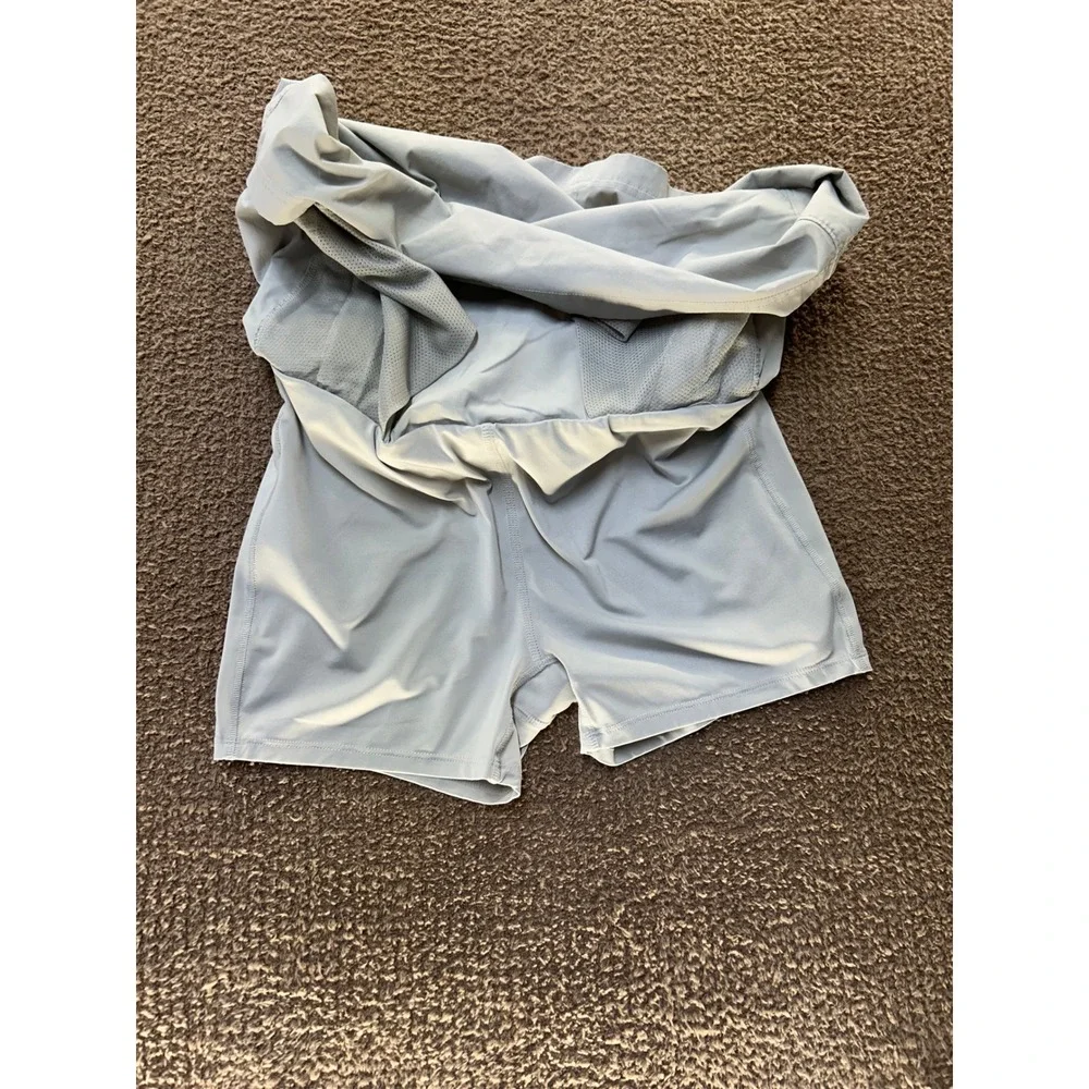 Eddie Bauer Travex Skort Light Blue Grey Hiking Athletic Skirt Womens 8